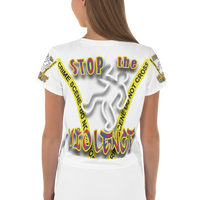 STOP the VIOLENCE 232 Women's Crop T-shirt STOP THE VIOLENCE