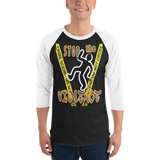 STOP the VIOLENCE 197 Unisex Raglan 3/4 Sleeve T-Shirt STOP the VIOLENCE