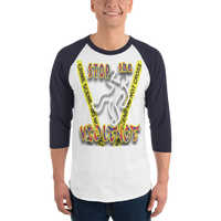 STOP the VIOLENCE 197 Unisex Raglan 3/4 Sleeve T-Shirt STOP the VIOLENCE